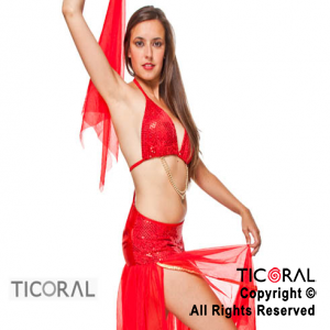 DISFRAZ ODALISCA ADULTO  ROJO T.1 C/VELO x 1